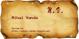 Mihai Vanda névjegykártya